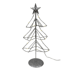 PRODEX Stromček s hviezdou LED strieborný 30 cm