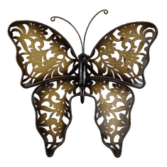 PRODEX Motýľ kovový hnedobéžový menší 26 x 24 cm