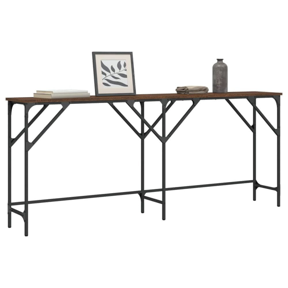 Vidaxl Konzolový stolík hnedý dub 180x29x75 cm kompozitné drevo