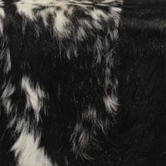 Vidaxl Lavica čierno-biela 110x30x45 cm pravá kozia koža