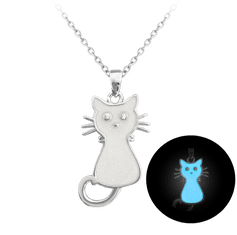 MINET Žiarivý strieborný náhrdelník CAT