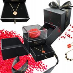 TopKing Večná ruža v darčekovej krabičke + náhrdelník
