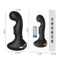Vibrabate Zakrivený análny vibrátor ovládaný aplikáciou, pre dámy a mužov