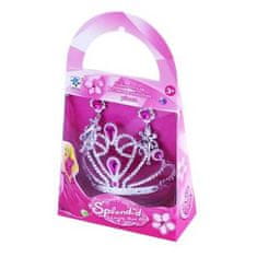 Rappa Set pre princeznú: Korunka + náušnice, ružový