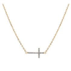 Brilio Krásny náhrdelník zo žltého zlata s krížikom 14/774.402ZIR Esp