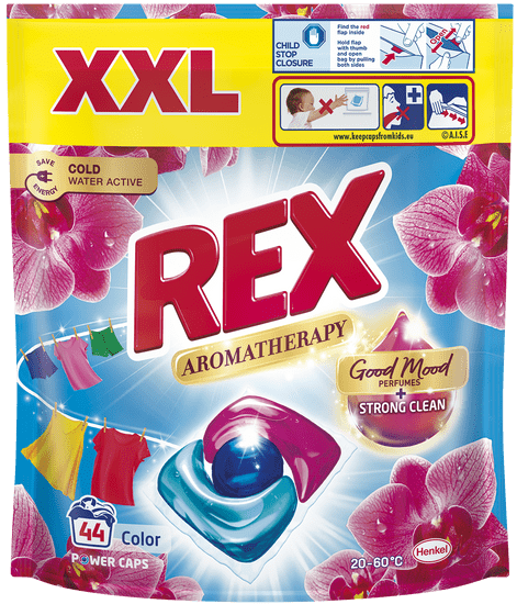 Rex Kapsuly na pranie Aromatherapy Orchid Color 44 praní, 528 g