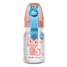 Canpol BABIES Fľaša s potlačou Cute Animals 120 ml - ružová