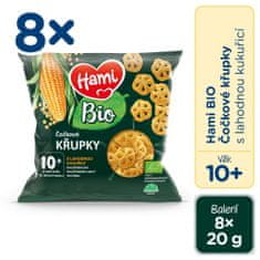 Hami 8x BIO Chrumky šošovicové s lahodnou kukuricou 20 g, 10+