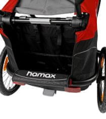 HAMAX Outback One - jednomiestny vozík za bicykel vr. ramená + kočíkovú set - Red/Black, polohov