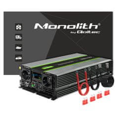 Qoltec Monolith menič napätia | 3000W | 6000W | 24V na 230V | čistá sínusoida | LCD