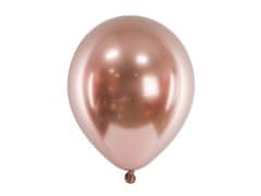 PartyDeco Saténové balóny ružovo zlaté 46cm 5ks