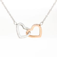 Lovilion Dámsky strieborný náhrdelník so zirkónovými kryštálikmi s darčekovou krabičkou – originálny valentínsky darček pre ňu, darček na Valentína pre ženu | HEARTS_APPLEROSE