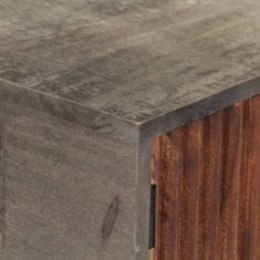 Vidaxl Konzolový stolík sivý 120x35x75 cm surový mangovníkový masív