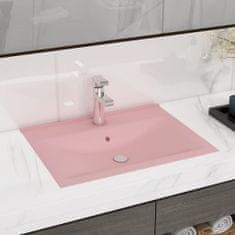 Vidaxl Luxusné umývadlo, otvor na batériu, matné ružové 60x46 cm