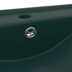 Vidaxl Luxusné umývadlo, otvor na batériu, matné tmavozelené 60x46 cm