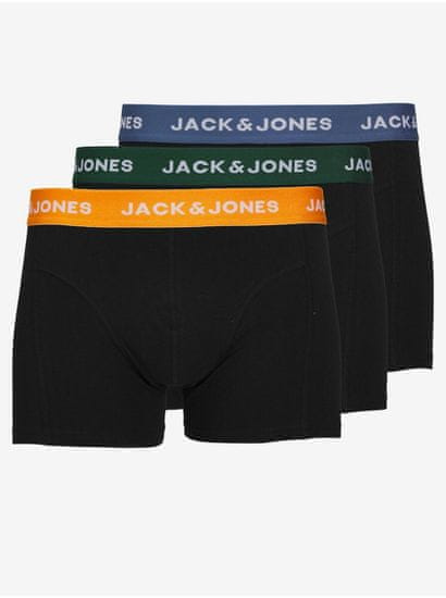 Jack&Jones Súprava troch pánskych čiernych boxeriek Jack & Jones