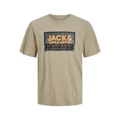 Jack&Jones Plus Pánske tričko JCOLOGAN Standard Fit 12257335 Crockery (Veľkosť 7XL)