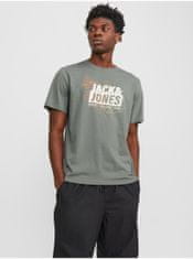Jack&Jones Khaki pánske tričko Jack & Jones Map S
