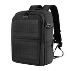 batoh na fotoaparát so solárnymi panelmi 12W, čierny