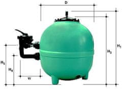 Aquashop Pieskový filter PREMIUM Ø 500mm s bočným ventilom