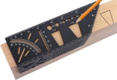 Netscroll 3D nástroj na meranie uhlov z hliníkovej zliatiny, mutifunkčné pravítko na prácu s drevom štvorcové meracie pravítko meracie pravítko, 45/90 stupňové uhlové T pravítko, CornerCraft