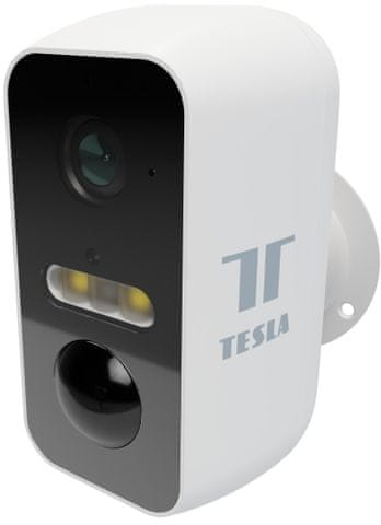 Tesla Smart Camera Battery CB500 do exteriéru outdoor kamera WiFi vonkajšia kamera Wifi pripojenie napájania zo zásuvky hlasové ovládanie mobilnej aplikácie detekuje pohyb aj zvuk záznam na cloud microSD full 2K rozlíšenie záznamu ovládacie aplikácie PTZ funkcia polohovateľná kamera obojsmerné audio obojstranná komunikácia ovládanie aplikácie nočné videnie IR dosvit LED prísvit kvalitná vonkajšia kamera USB-C port Wi-Fi pripojenie