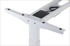 STEMA Elektrický rám na stôl PRATO 04-2T/W. Elektrické nastavenie výšky 69-117 cm. Pamäť 3 výškových polôh. Antikolizný systém. Manuálne nastavenie dĺžky 105-170 cm. 2-segmentová noha. Biela farba.