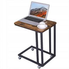 MUVU MuvuHome Konferenčný stolík, stolík na notebook na kolieskach v priemyselnom štýle