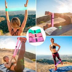 Netscroll 3-dielna sada elastických pások pre cvičenie a fitness, elastické pásy na cvičenie zadku a nôh, 3 pásy rôznych stupňov obtiažnosti + vrecko, pre začiatočníkov aj profesionálov, ExerciseBands
