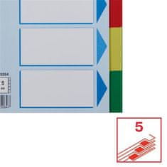 Esselte Farebné rozlišovače, mix farieb, A5, plast, 5 dielov, 15264