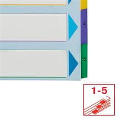 Esselte Zosilnené registre "Standard", popisovateľná titulná str., mix farieb, kartón, A4 Maxi, 1-5 100207