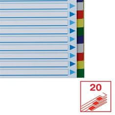 Esselte Farebné rozlišovače, mix farieb, A4, plast, 20 dielov, 15263