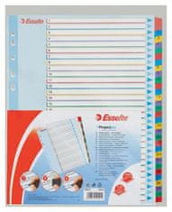 Esselte Zosilnené registre "Standard", popisovateľná titulná str., mix farieb, kartón, A4 Maxi, 1-31 100210