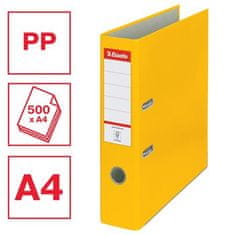 Esselte Zakladač pákový "Economy", ochranné spodné kovanie, žltá, 75 mm, A4, PP/kartón, 10782