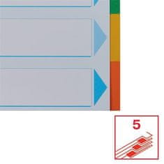 Esselte Registra "Standard", popisovateľná titulná str., mix farieb, kartón, A4, 5 dielov, 100191
