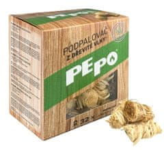 PEPO PE-PO podpaľovač z drevitej vlny 32ks PEFC