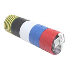 ASTA Izolačné pásky, elektrikárske, PVC, 10 ks, 19 mm x 10 m, rôzne farby - ASTA