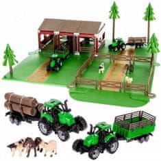 HADEX Farma na zostavenie s kovovým traktorom a zvieratkami 102 dielikov Kruzzel
