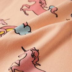 Vidaxl Detské pyžamo s krátkymi rukávmi svetlooranžové 104