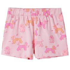 Vidaxl Detské pyžamo s krátkymi rukávmi svetloružové 128