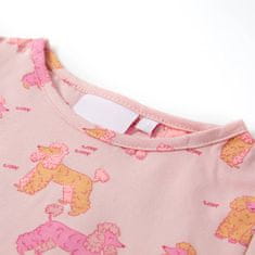 Vidaxl Detské pyžamo s krátkymi rukávmi svetloružové 104