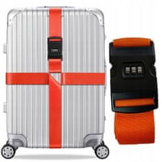 Korbi Cestovný upínací bezpečnostný pás na batožinu, Oranžová