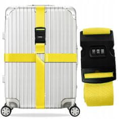Korbi Cestovný upínací bezpečnostný pás na batožinu, Žltá