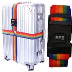 Korbi Cestovný upínací bezpečnostný pás na batožinu, Rainbow
