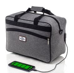 TopKing Cestovná taška RYANAIR 40 x 20 x 25 cm s USB, ocelově šedá