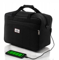 TopKing Cestovná taška RYANAIR 40 x 20 x 25 cm s USB, čierna
