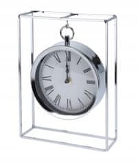 Koopman Nástenné hodiny na stojane moderné strieborné 25x19 cm