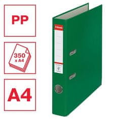 Esselte Zakladač pákový "Economy", ochranné spodné kovanie, zelená, 50 mm, A4, PP/kartón, 81196