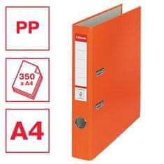 Esselte Zakladač pákový "Economy", ochranné spodné kovanie, oranžová, 50 mm, A4, PP/kartón, 81171