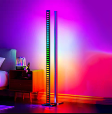 BOT BOT Aktívna LED stojacia lampa s hudobným režimom AC1 122 cm WiFi RGB, strieborná